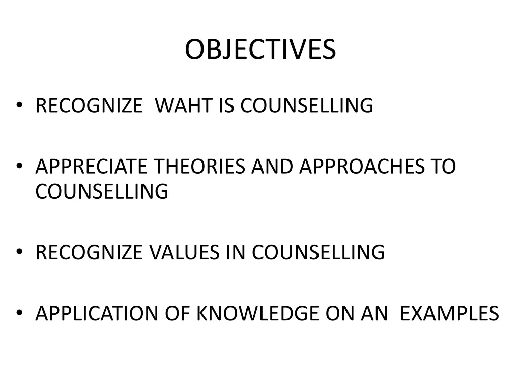 objectives