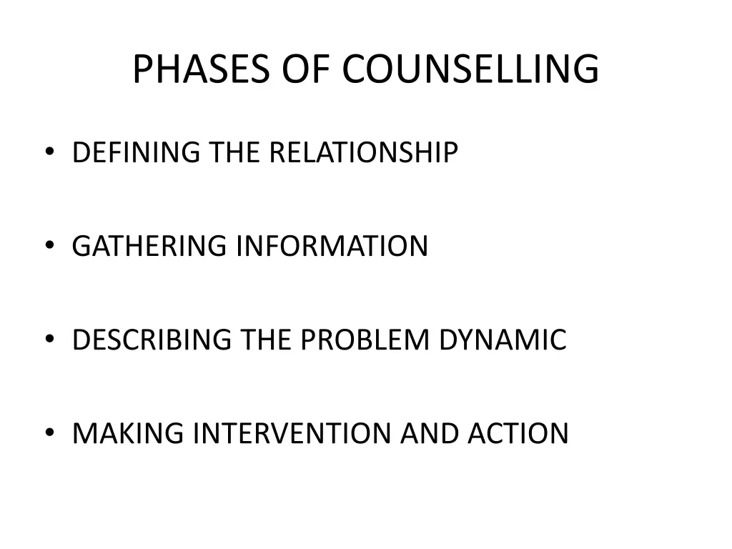 phases of counselling