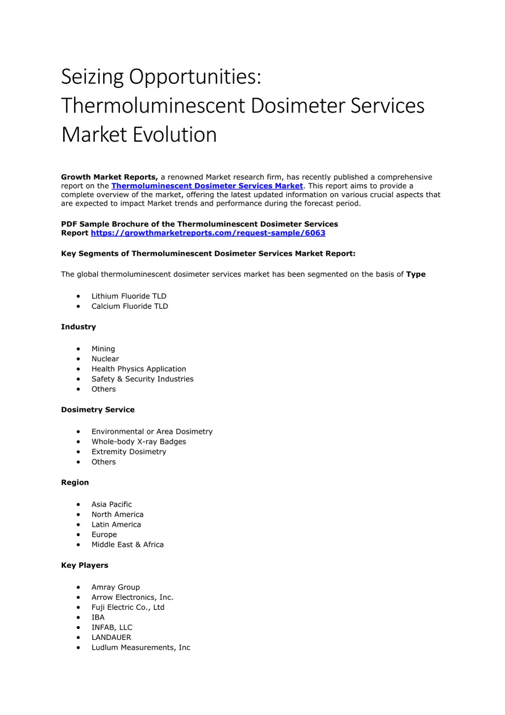 seizing opportunities thermoluminescent dosimeter