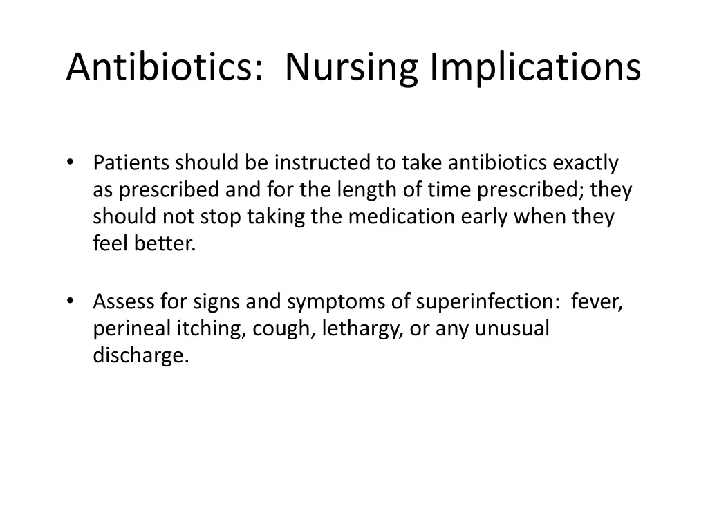 antibiotics nursing implications 2