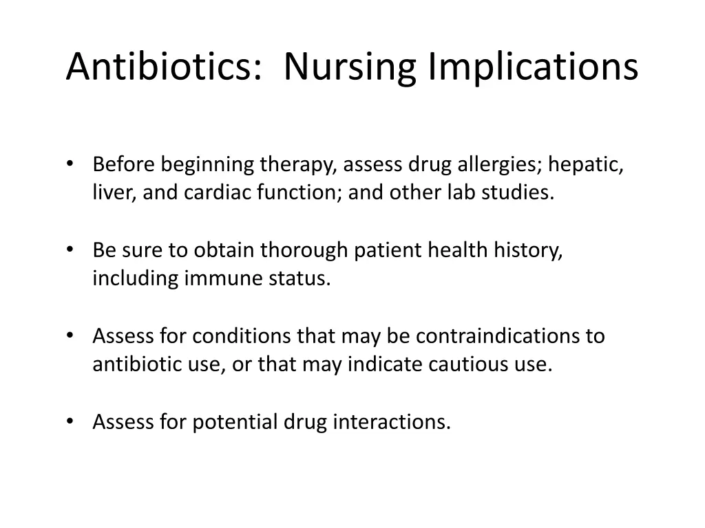 antibiotics nursing implications