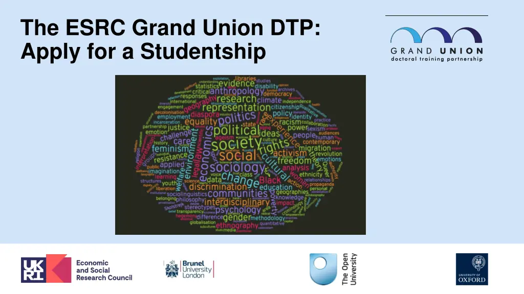 the esrc grand union dtp apply for a studentship