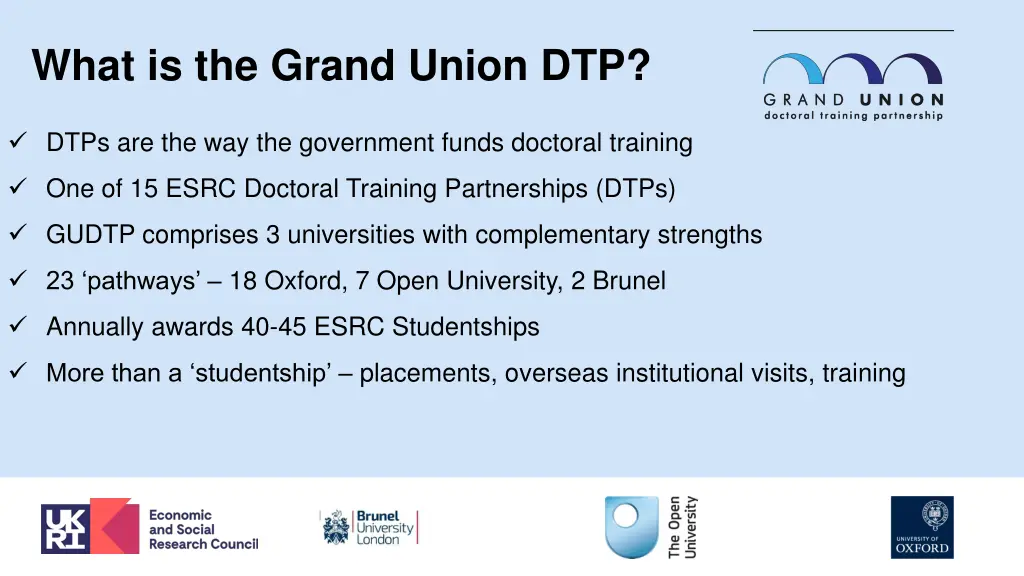 what is the grand union dtp