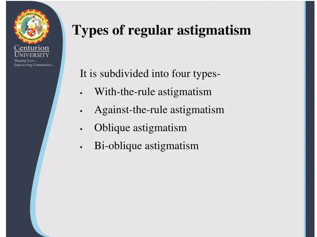 types of regular astigmatism