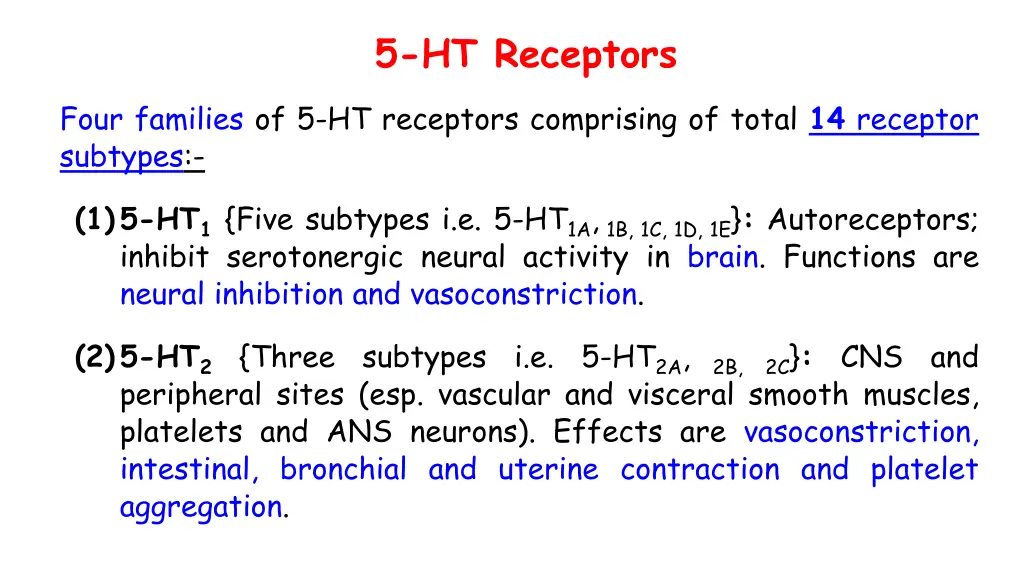 5 ht receptors