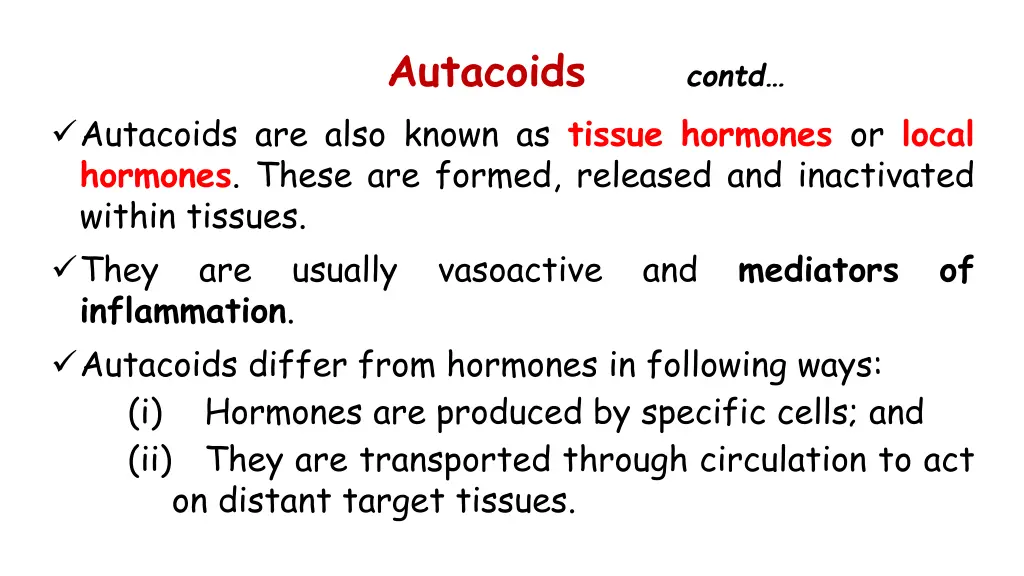 autacoids contd