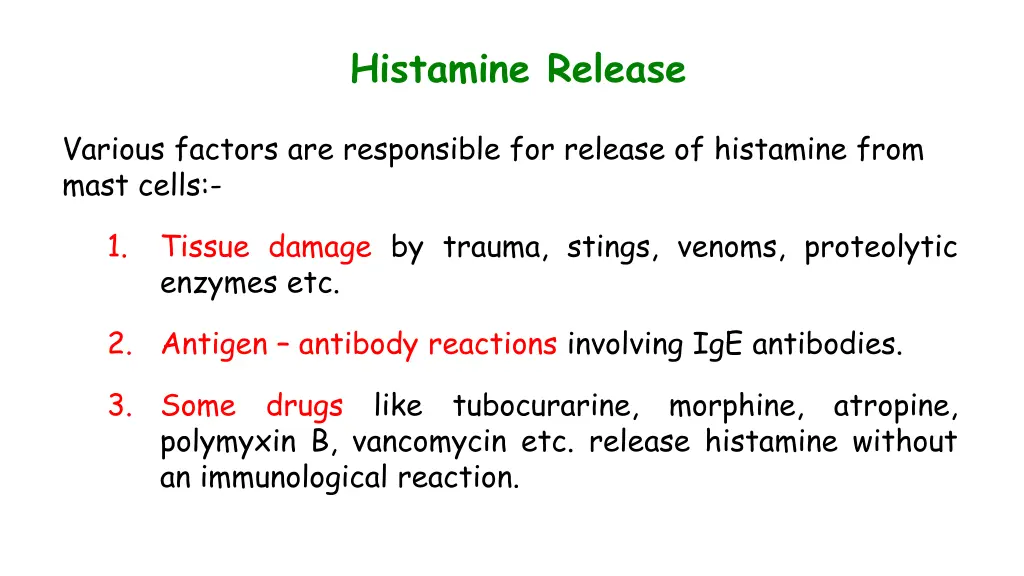 histamine release