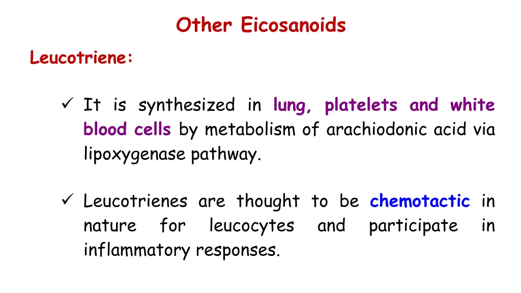 other eicosanoids 1