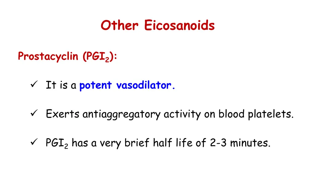 other eicosanoids