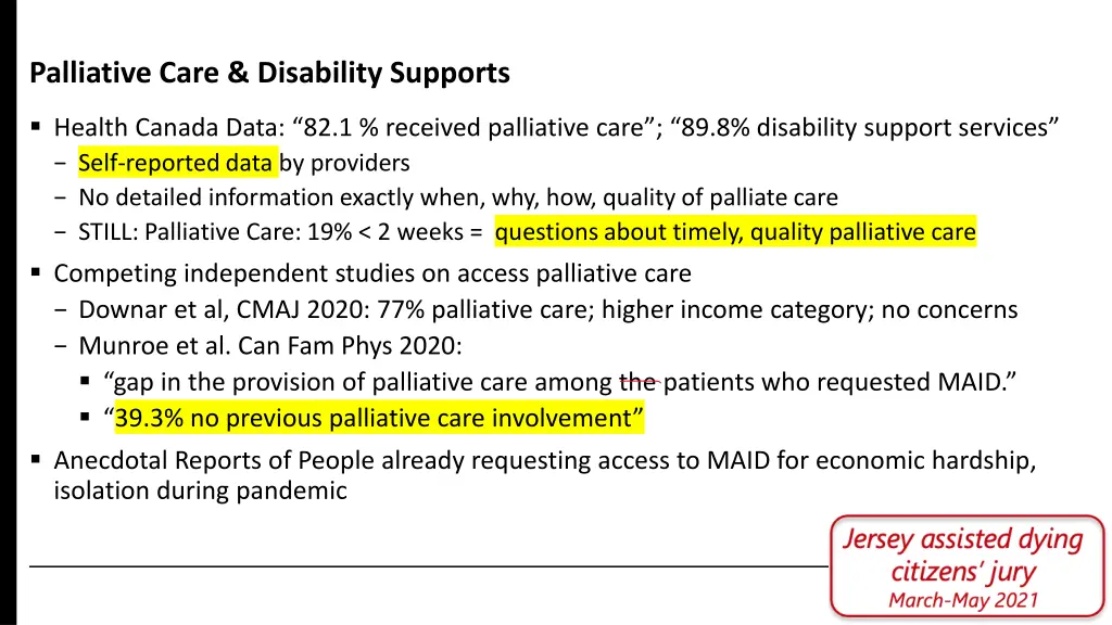 palliative care disability supports