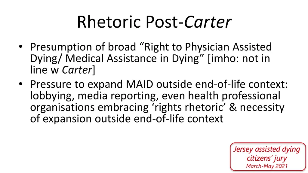 rhetoric post carter