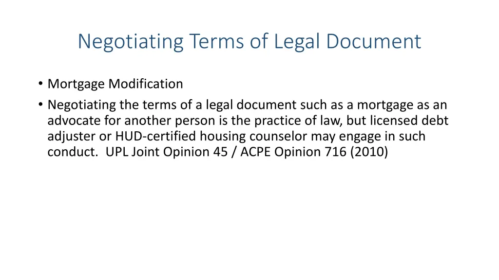 negotiating terms of legal document