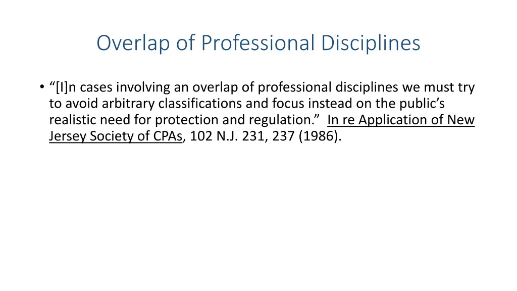 overlap of professional disciplines