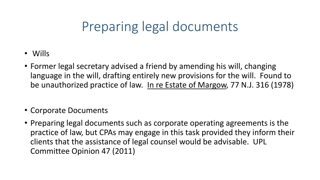 preparing legal documents