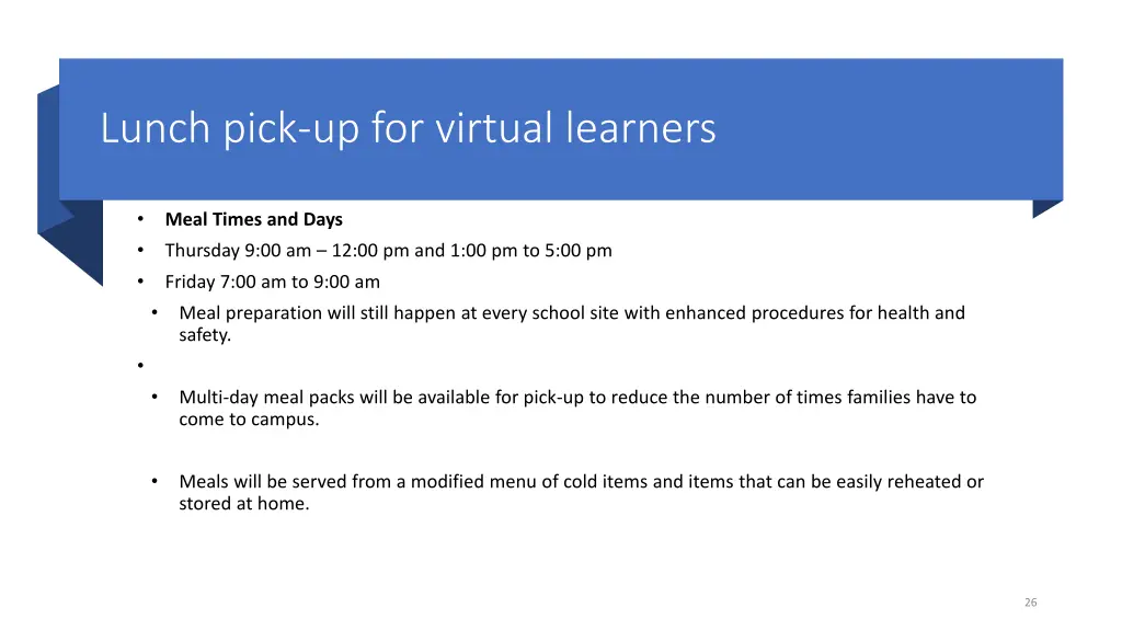 lunch pick up for virtual learners