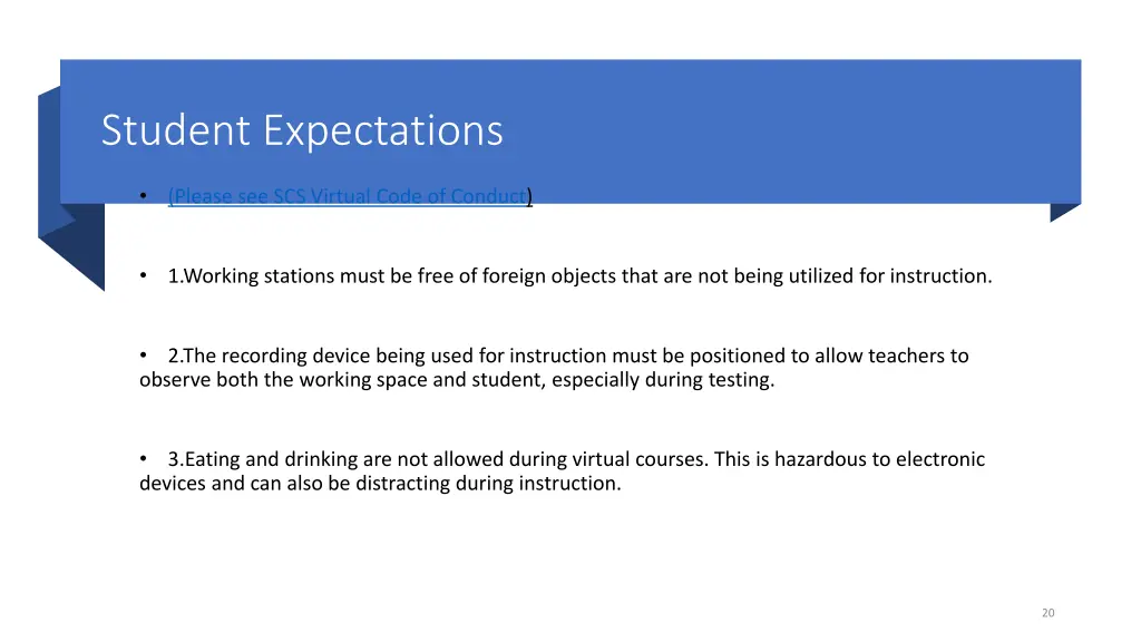 student expectations