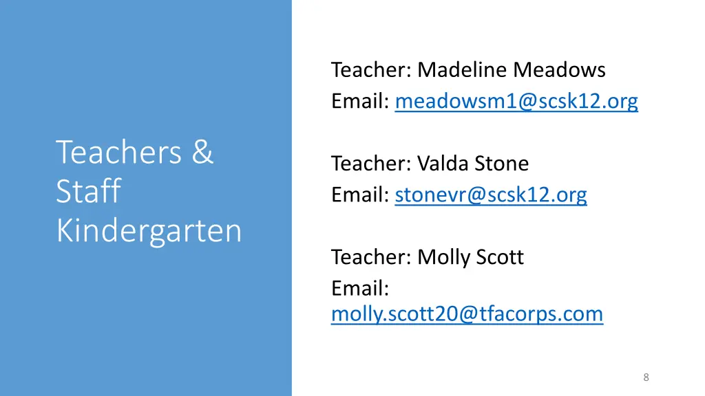 teacher madeline meadows email meadowsm1@scsk12