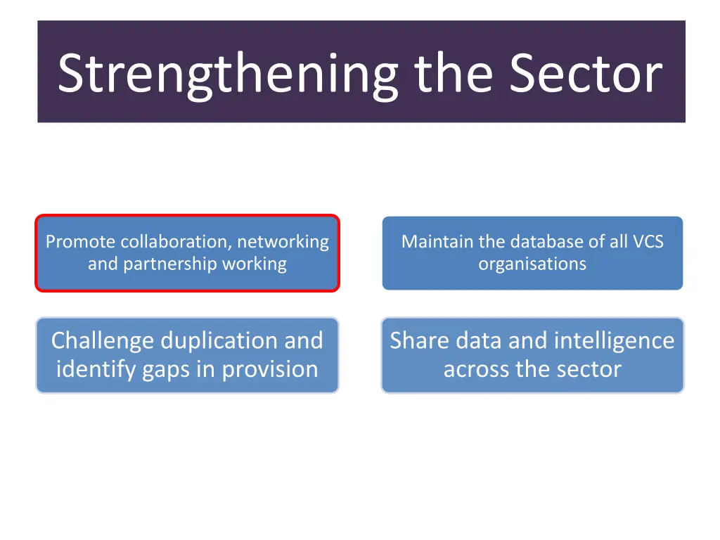 strengthening the sector