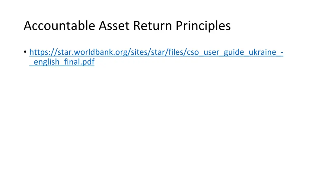 accountable asset return principles