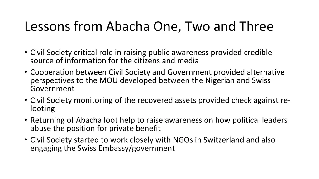 lessons from abacha one two and three