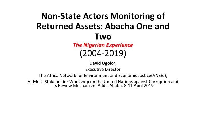 non state actors monitoring of returned assets