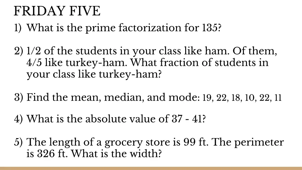 friday five 1 what is the prime factorization