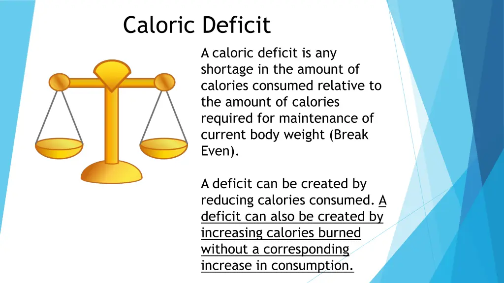 caloric deficit