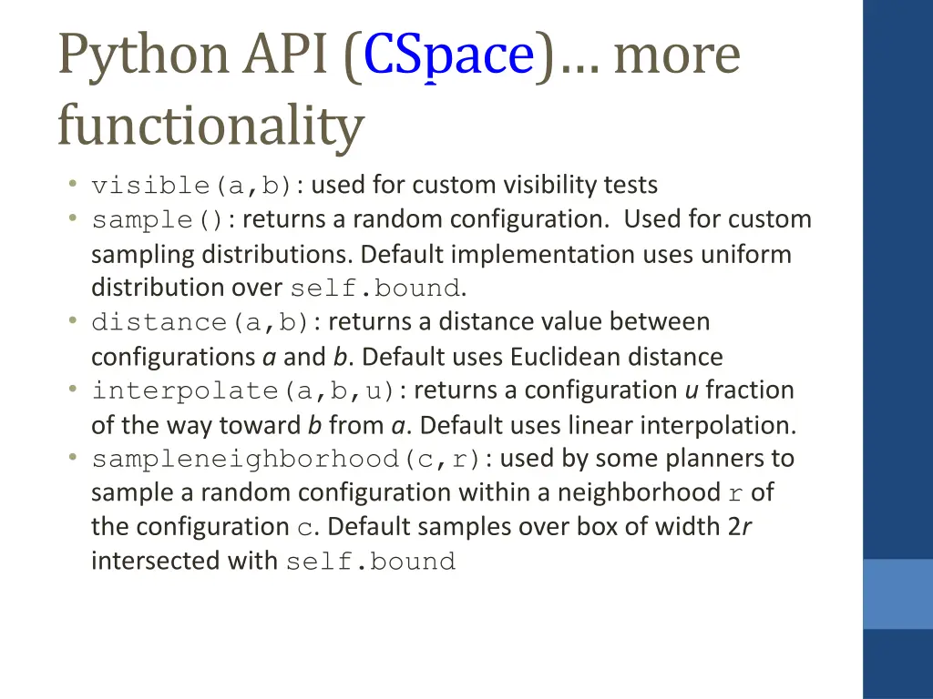 python api cspace more functionality visible