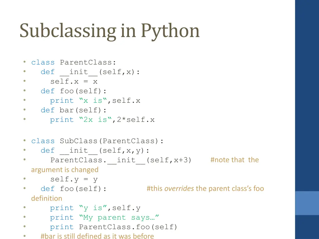 subclassing in python 1