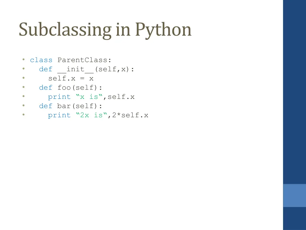 subclassing in python