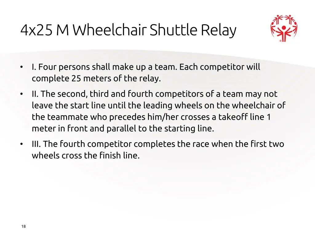 4x25 m wheelchair shuttle relay