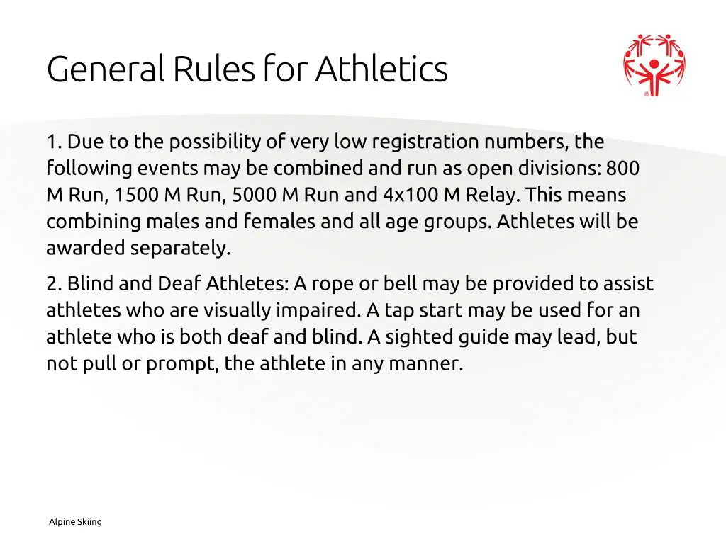 general rules for athletics