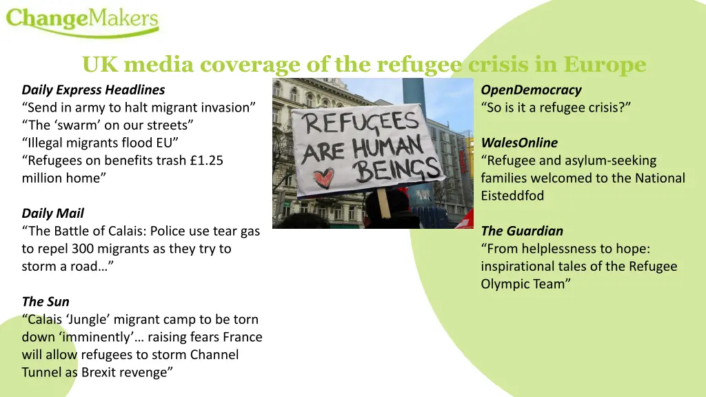 uk media coverage of the refugee crisis in europe