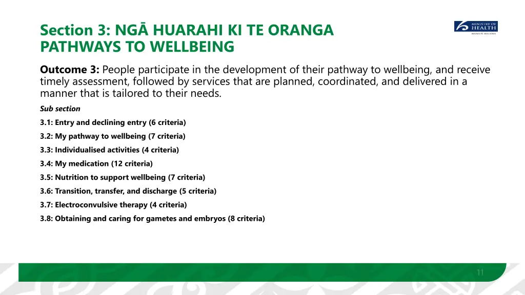 section 3 ng huarahi ki te oranga pathways