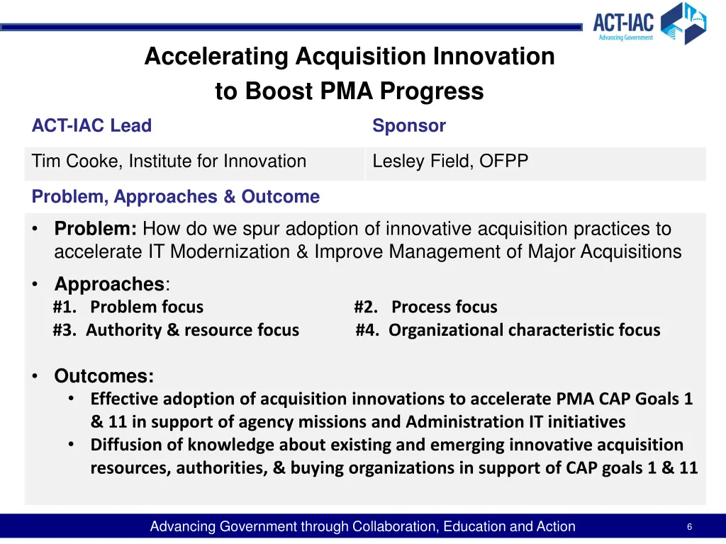 accelerating acquisition innovation to boost