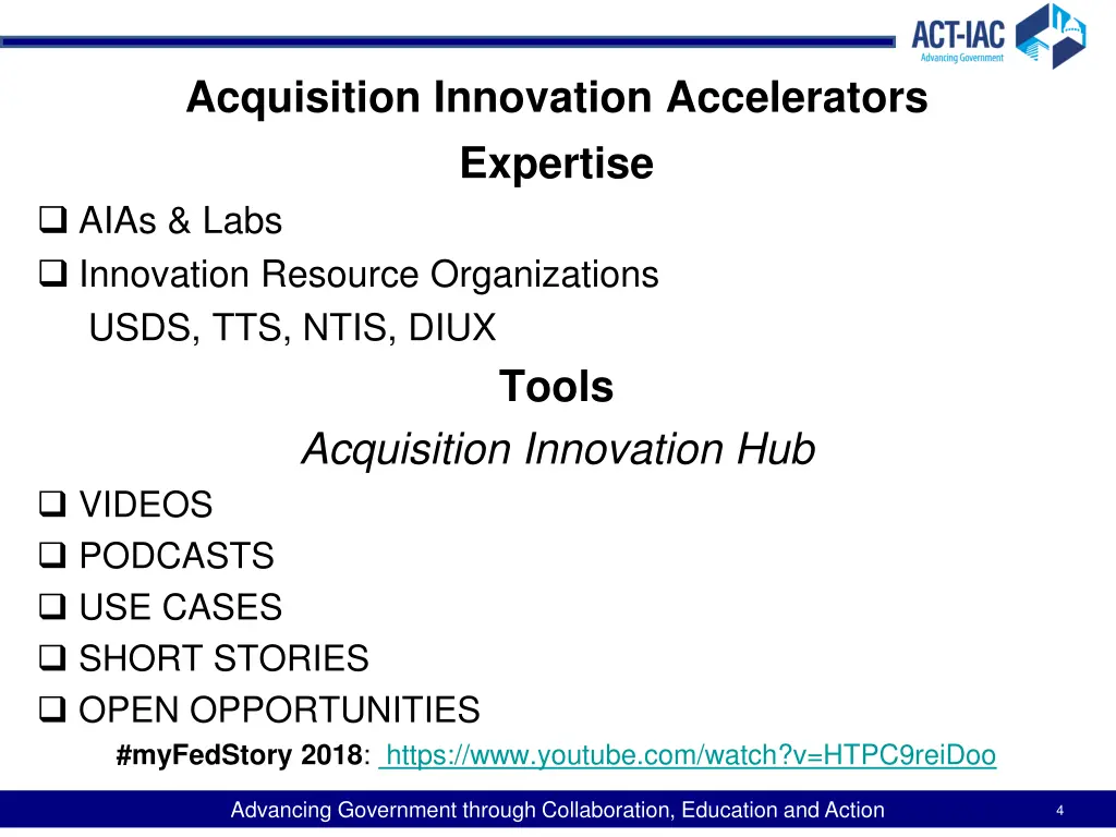 acquisition innovation accelerators expertise