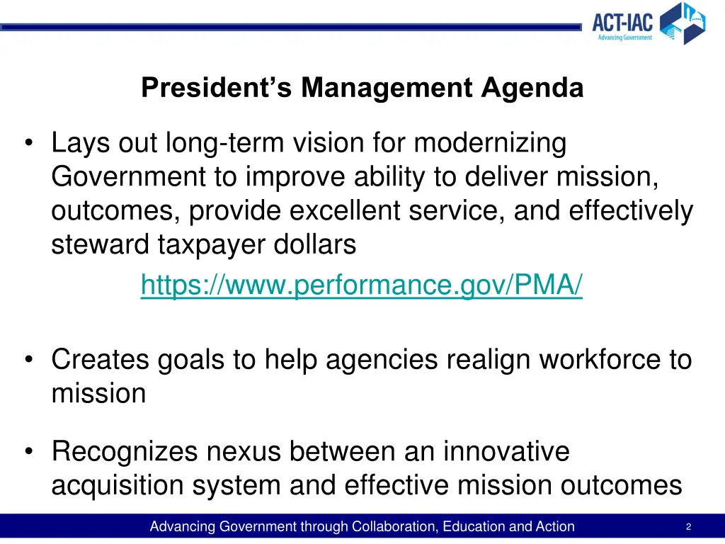 president s management agenda