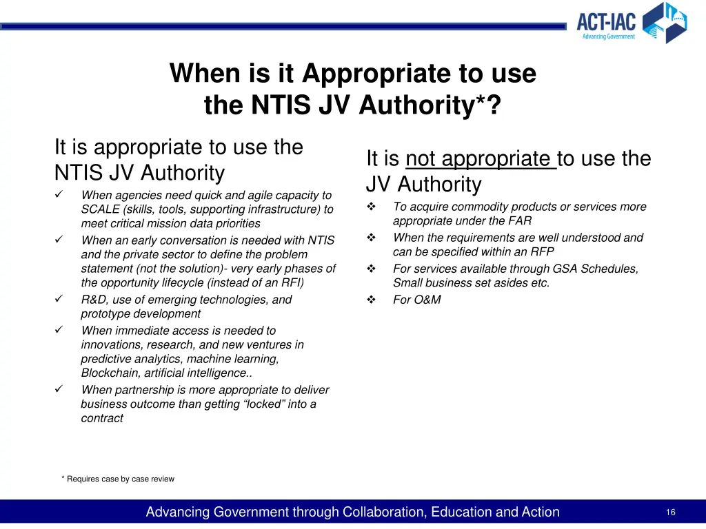 when is it appropriate to use the ntis