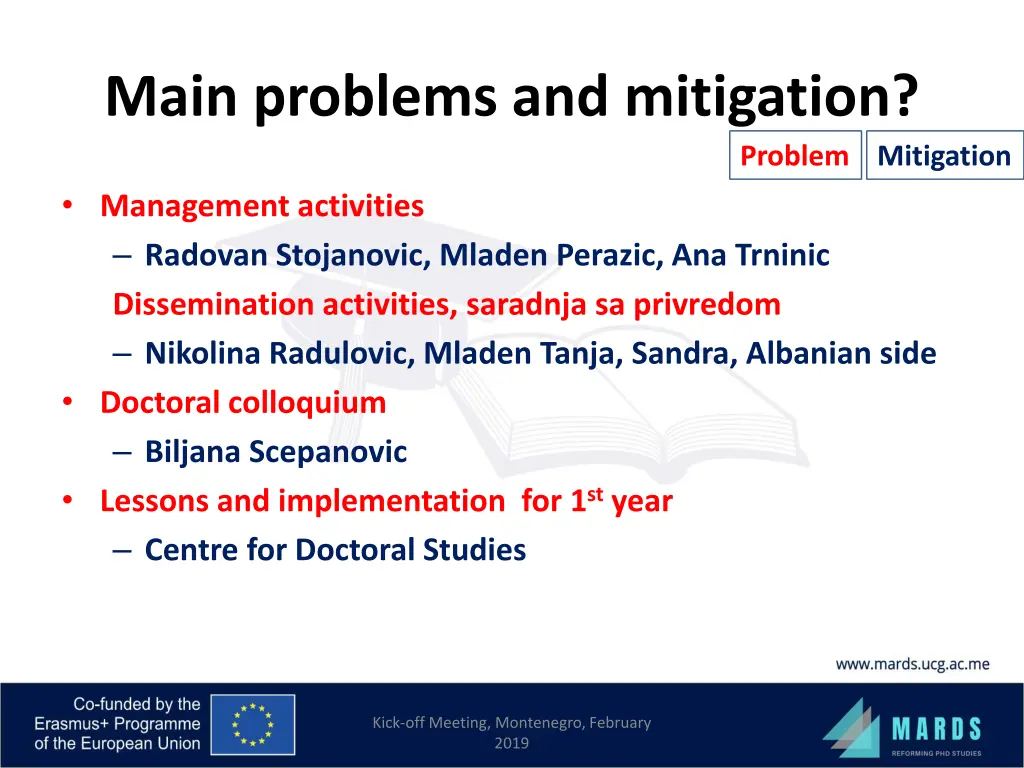 main problems and mitigation 2