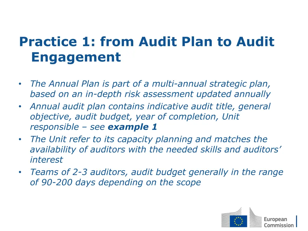 practice 1 from audit plan to audit engagement