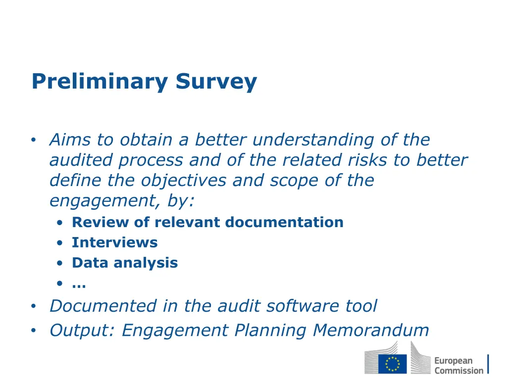 preliminary survey