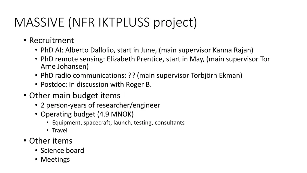 massive nfr iktpluss project