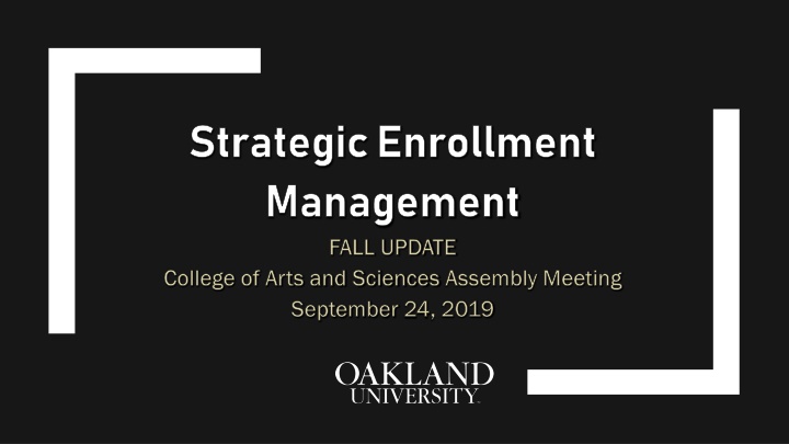 strategic enrollment management fall update fall