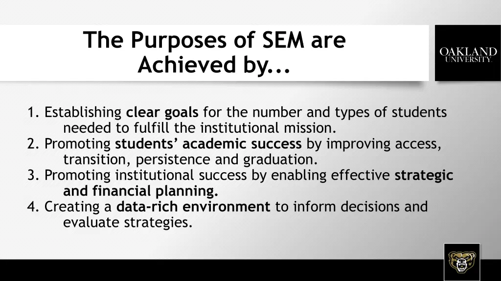 the purposes of sem are achieved by