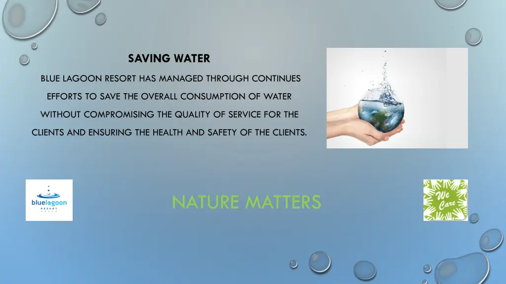 saving water