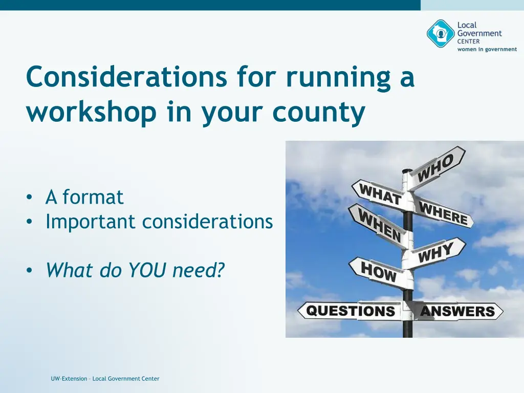 considerations for running a workshop in your