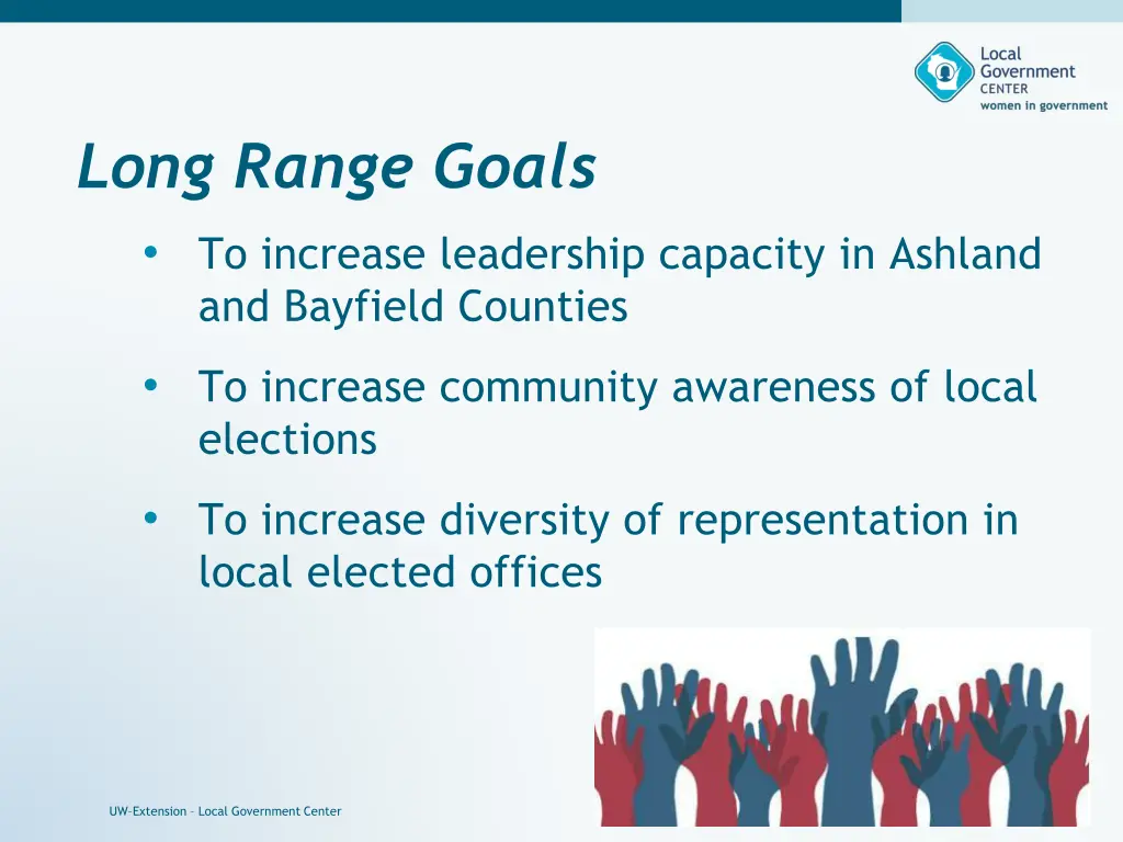 long range goals to increase leadership capacity