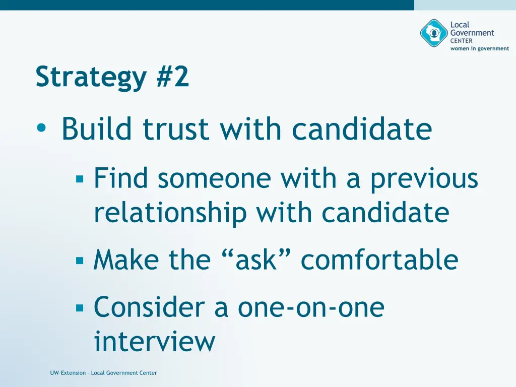 strategy 2 build trust with candidate