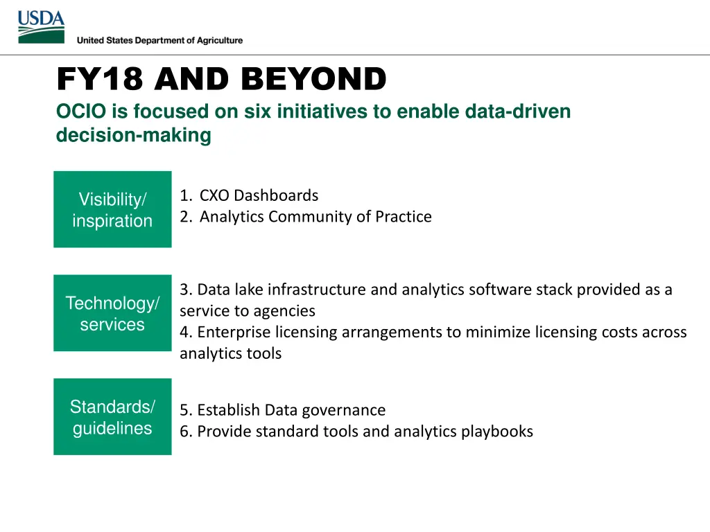 fy18 and beyond ocio is focused