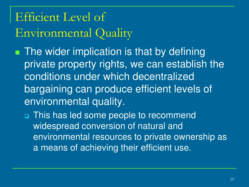 efficient level of environmental quality